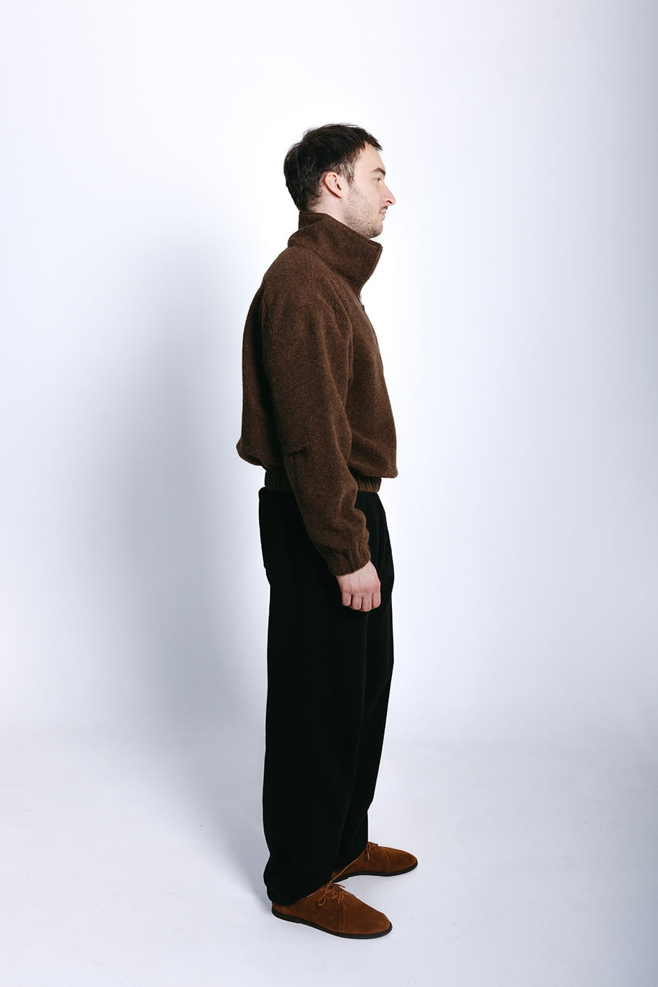 Natural Wool Fleece Half Zip Pullover