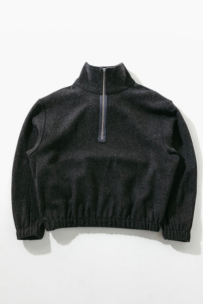 Natural Wool Fleece Half Zip Pullover
