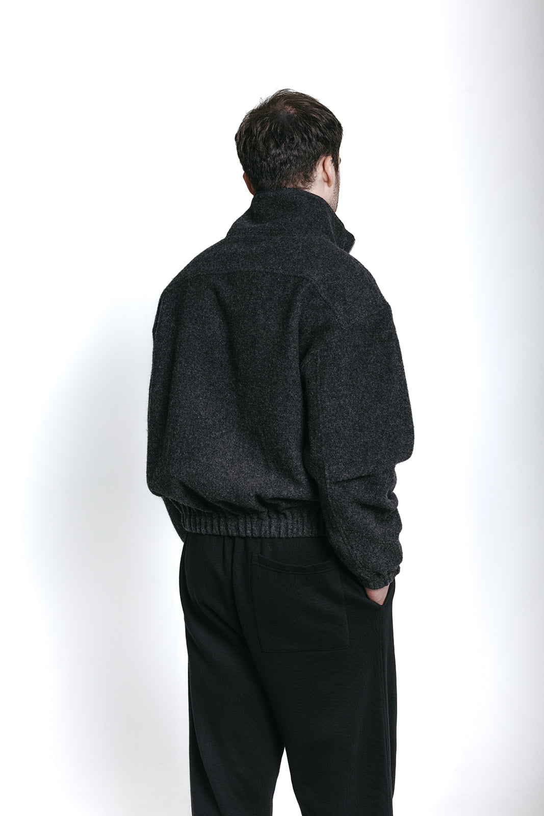 Natural Wool Fleece Half Zip Pullover