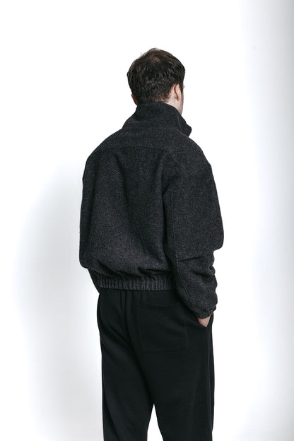 Natural Wool Fleece Half Zip Pullover