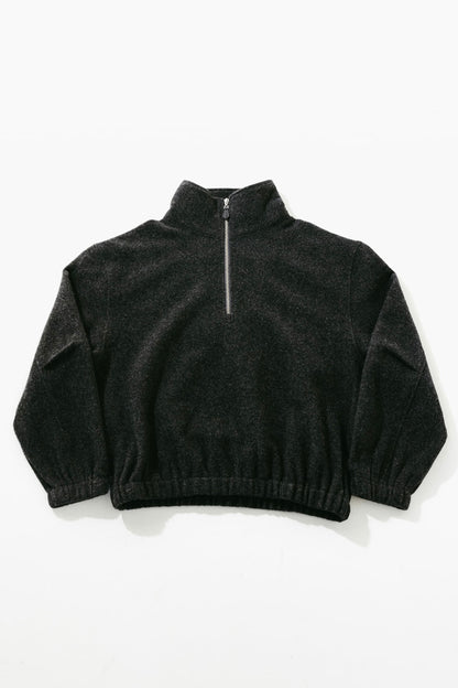 Natural Wool Fleece Half Zip Pullover