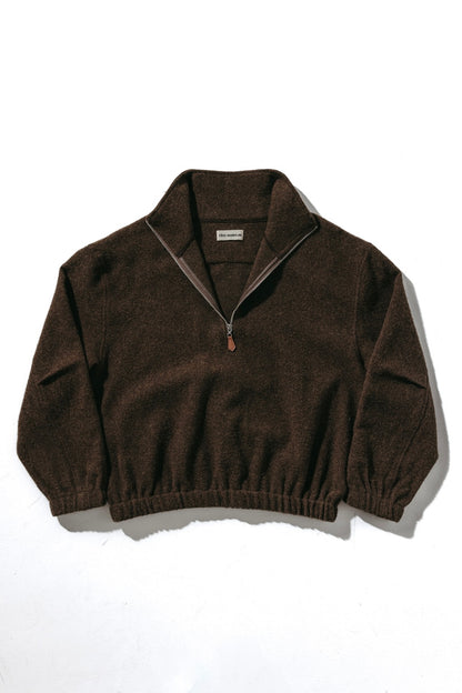 Natural Wool Fleece Half Zip Pullover