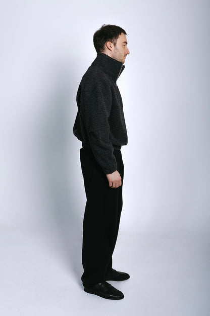 Natural Wool Fleece Half Zip Pullover
