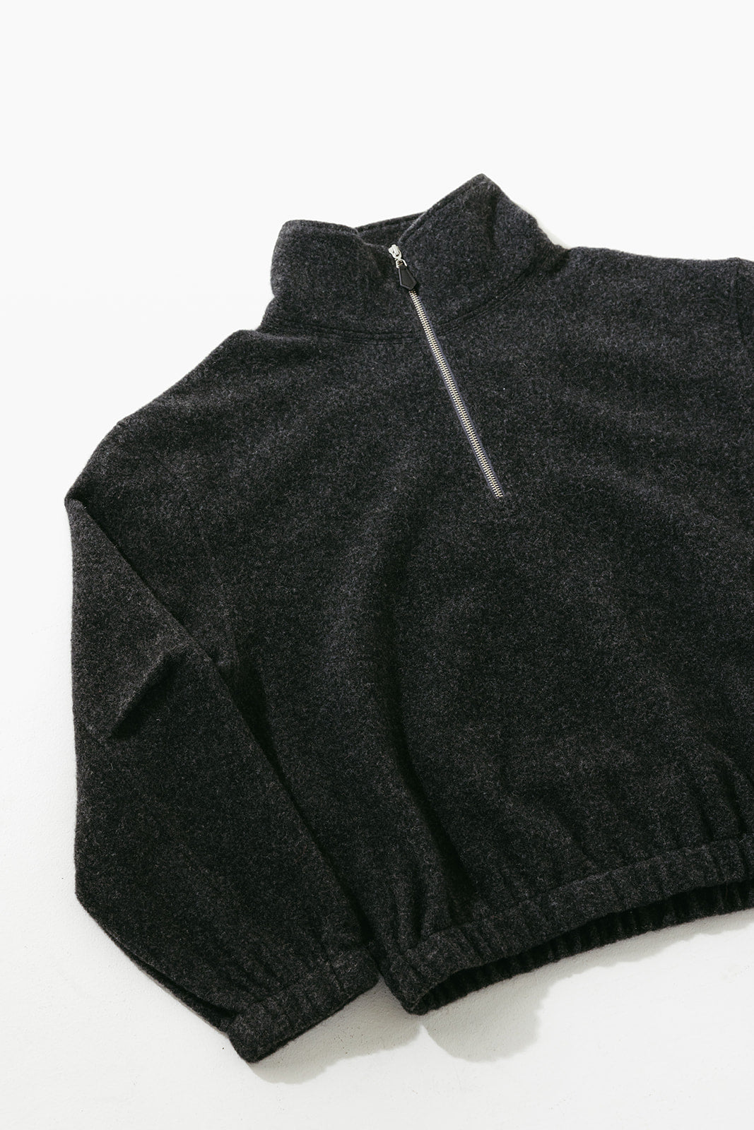 Natural Wool Fleece Half Zip Pullover