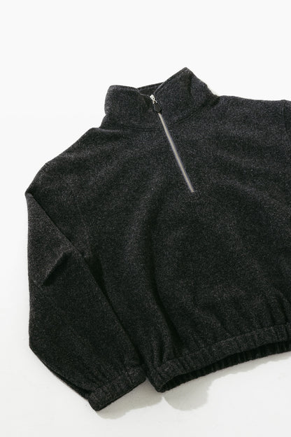 Natural Wool Fleece Half Zip Pullover
