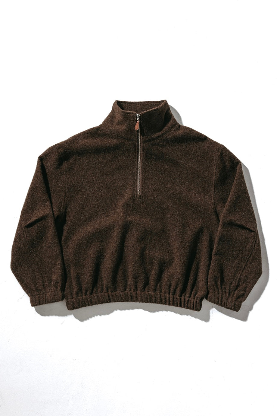 Natural Wool Fleece Half Zip Pullover
